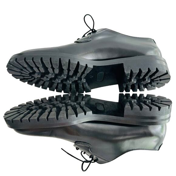Common Projects Lug Sole Derby Shoes Shine Black Mens Size 41 US 8/8.5 - Picture 6 of 10